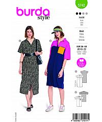 BURDA Kroj Srajčna obleka z našitimi žepi 5742