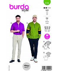 BURDA Kroj Polo majica in pulover s stoječim ovratnikom 5744