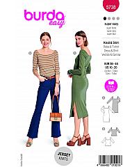 BURDA Kroj Obleka in top s pravokotnim izrezom 5738