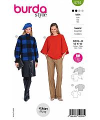 BURDA Kroj Pulover s širokimi rokavi 5716
