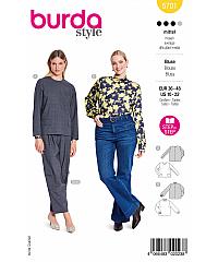 BURDA Kroj Elegantna bluza z zadnjim zapenjanjem 5701