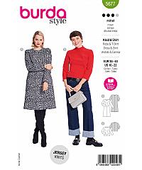 BURDA Kroj Obleka in majica z zaobljenimi šivi 5677