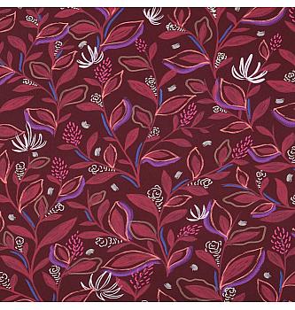 Poplin Skrivni vrt | bordo | digitalni tisk | 100%CO