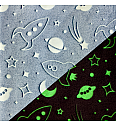 Mikroflis Glow In The Dark | Vesolje | siva | 100%PL