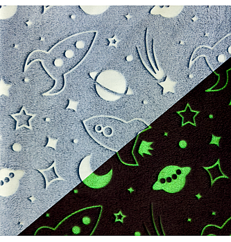 Mikroflis Glow In The Dark | Vesolje | siva | 100%PL