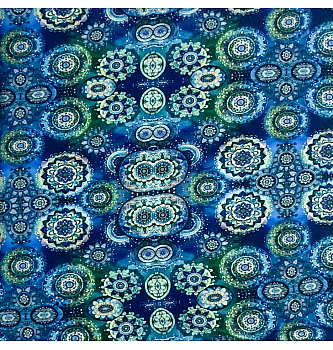 Viskozni jersey Ornamenti | digitalni tisk | modra | 95%VI / 5%EL