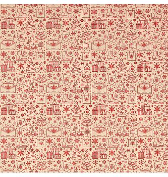 Poplin Božično veselje  | rdeča | 100%CO