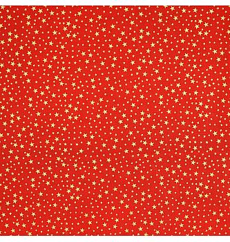 Poplin Božično nebo | metalik | rdeča/zlata | 100%CO