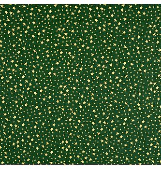 Poplin Božično nebo | metalik | zelena/zlata | 100%CO