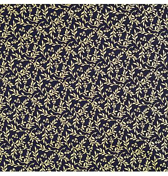 Poplin Božično omelo | metalik | temno modra | 100%CO