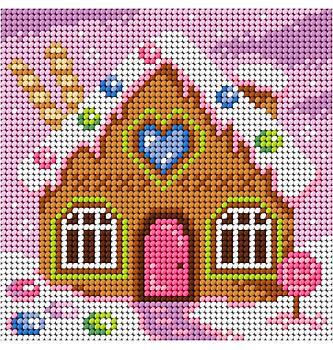 Gobelin Hiška iz medenjakov | 15x15cm