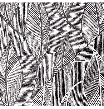 Žakard Listi | antracit | 60%PL / 30%CO / 10%LI