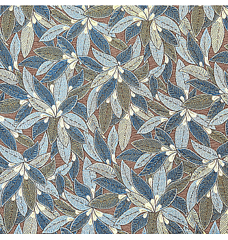 Žakard Rastlinje | turkizna | 80%PL / 20%CO