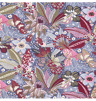 Žakard Botanični vrt | granatno jabolko | 80%PL / 20%CO