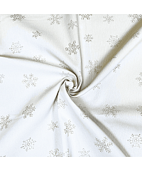 Can Žakard Zlato srebrne snežinke | 50%PL / 43%CO / 7%LRX 207762