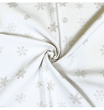 Žakard Zlato srebrne snežinke | 50%PL / 43%CO / 7%LRX