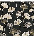 Žakard Ginko | metalik | črna/zlata | 45%PL / 35%PC / 20%CO