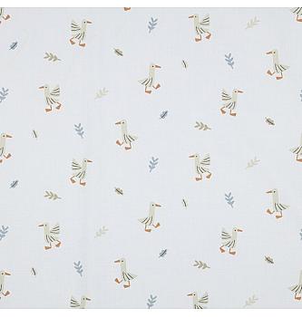 Poplin Navihane goske | digitalni tisk | bela | 100%CO