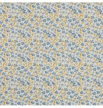 Poplin Romantično cvetje | modra | 100%CO