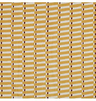 Poplin Geometrijski ritem | ročni tisk | oker | 100%CO