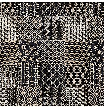 Poplin Batik mozaik | ročna batik tehnika | temnomodra | 100%CO