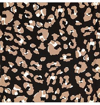 Viskozni poplin Abstraktni leopard | črna | 100%VI