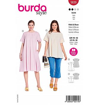 Kroj Obleka in bluza s sprednjo gubo