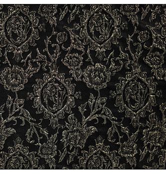 Žakard Baročni ornament | lureks | črna/zlata | 55%PA / 45%LU