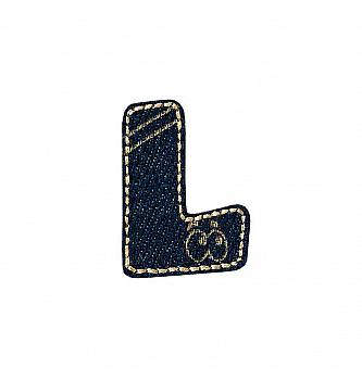 Našitek Črka L jeans