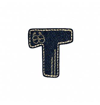Našitek Črka T jeans
