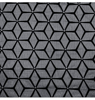 Elastična mrežica Geometrija z bleščicami | črna | 96%PL / 4%EL