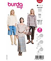 BURDA Kroj  Ženstvena bluza z raglan rokavi 5592
