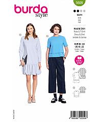 BURDA Kroj Obleka in majica z detajlom na dožini 5609