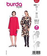 BURDA Kroj Ravna obleka z raglan rokavi 5614