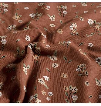 Jersey Cvetki | rjavoroza | 95%CO / 5%EL