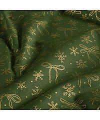 Nooteboom Poplin Božične mašnice | metalik | zelena | 100%CO 60542.027