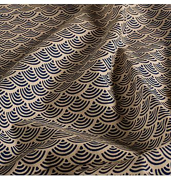 Poplin Japonski valovi | temnomodra | 100%CO
