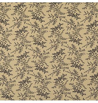 Poplin Botanični ornament | črna | 100%CO