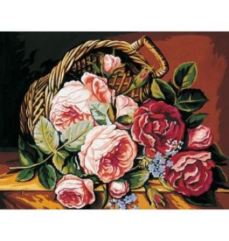 Gobelin Košara z vrtnicami | 37x47,5cm