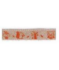 RICO Design Okrasni trak | 145 | natur oranžne gozdne živali | 10mm x 2m 7004.60.22