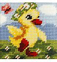 Gobelin set Račka na travniku | 16,5x16,5cm