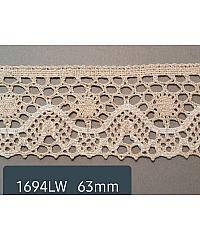 ČIP BOHINJ Klekljana čipka | bombaž | lanena/smetana | 63mm 1694LW