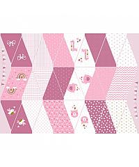 Verhees Poplin Zastavice | stara roza | panel | 100%CO 08159.001