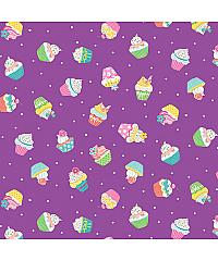 MAKOWER Patchwork blago Daydream cupcakes lilac | 110cm 2277/L