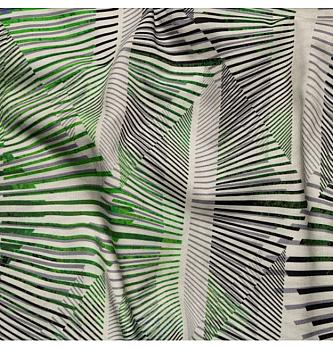 Elastičen poplin Abstraktne črte | zelena | 97%CO / 3%EL