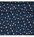 Poplin Rožice glitter | temnomodra | 100%CO
