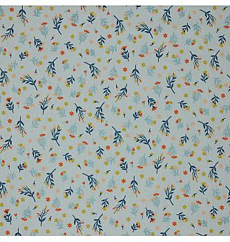 Poplin Rožice glitter | svetlosiva | 100%CO