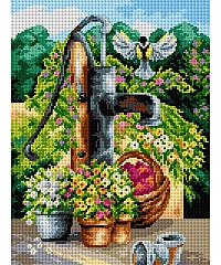 ORCHIDEA Gobelin Sinička nad vodnjakom | 30x40cm 2394J