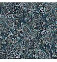 Viskozni jersey Baročni paisley | temnomodra | digitalni tisk | 95%VI / 5%EL