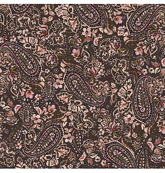 Viskozni jersey Baročni paisley | rjava | digitalni tisk | 95%VI / 5%EL